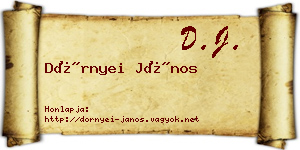 Dörnyei János névjegykártya